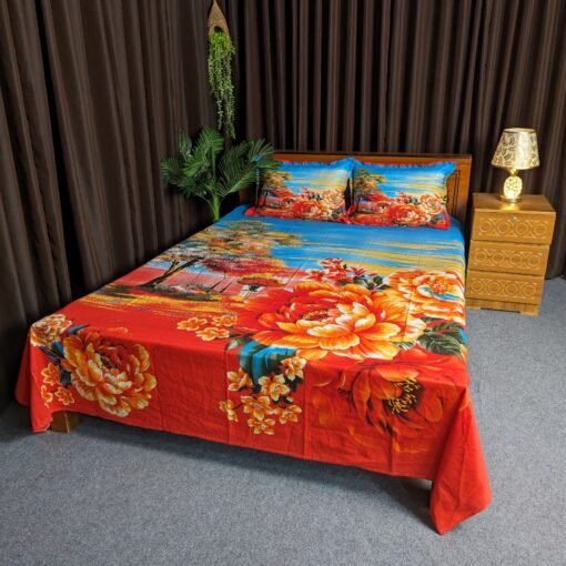 Panel Cotton Bed Sheet for Double Bed