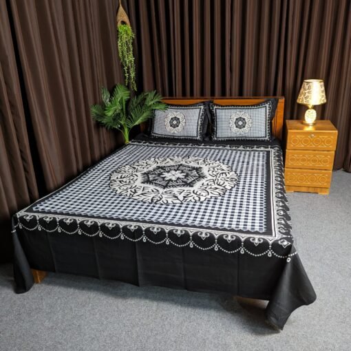 Panel Cotton Bed Sheet for Double Bed
