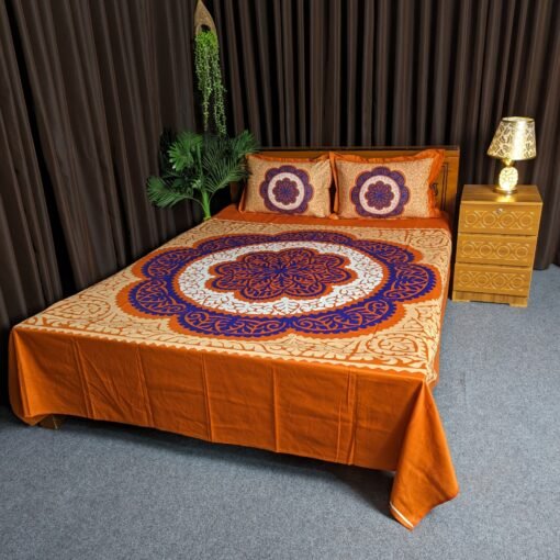 Panel Cotton Bed Sheet for Double Bed